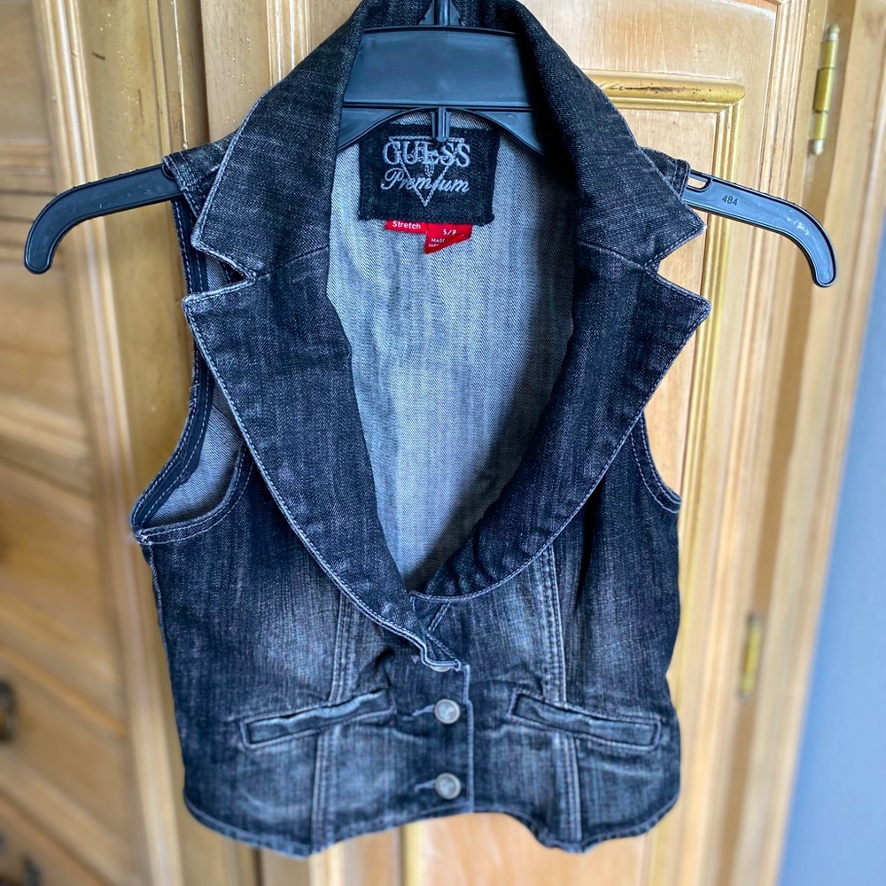GUESS Black Jean Vest